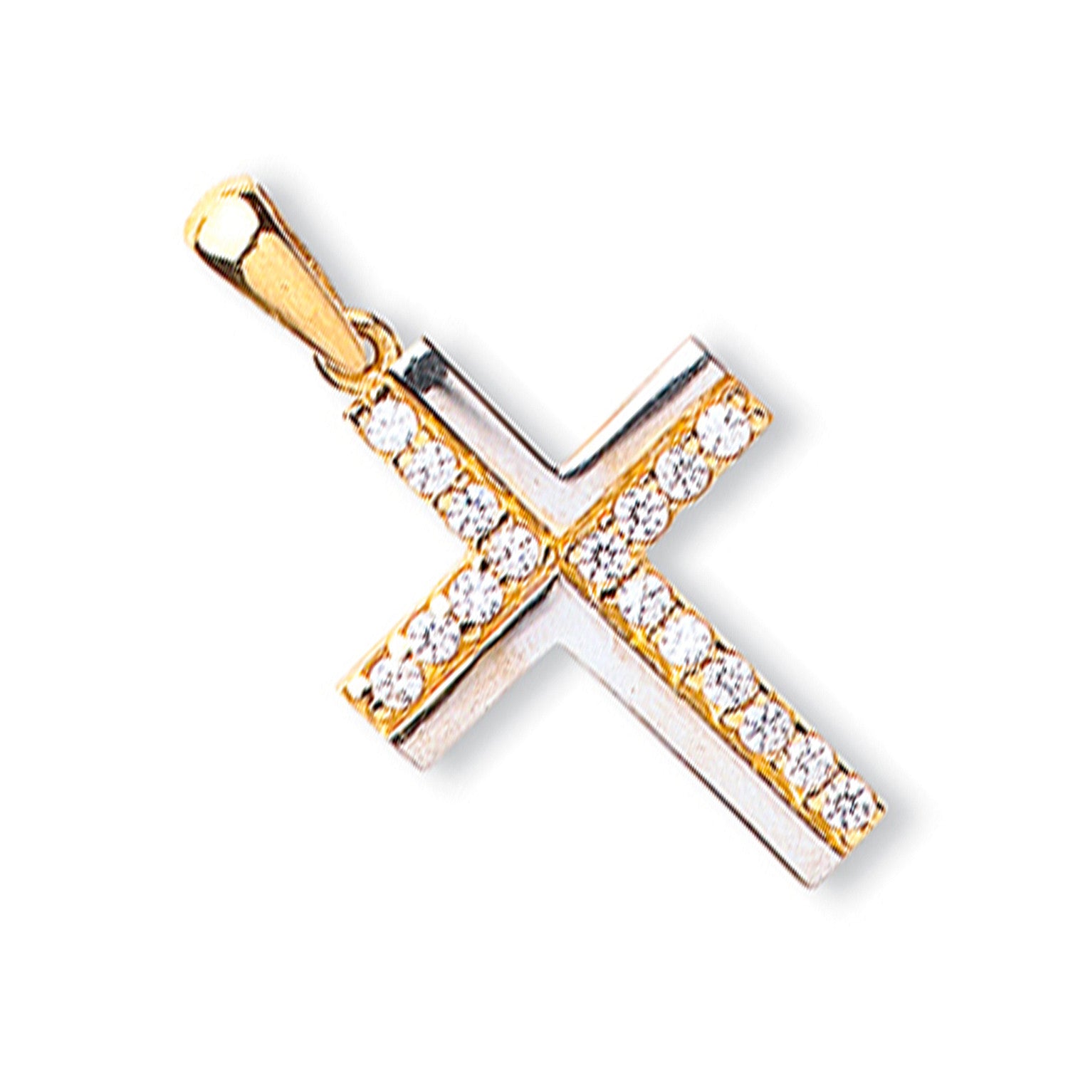 9ct Yellow Gold Cubic Zirconia Cross