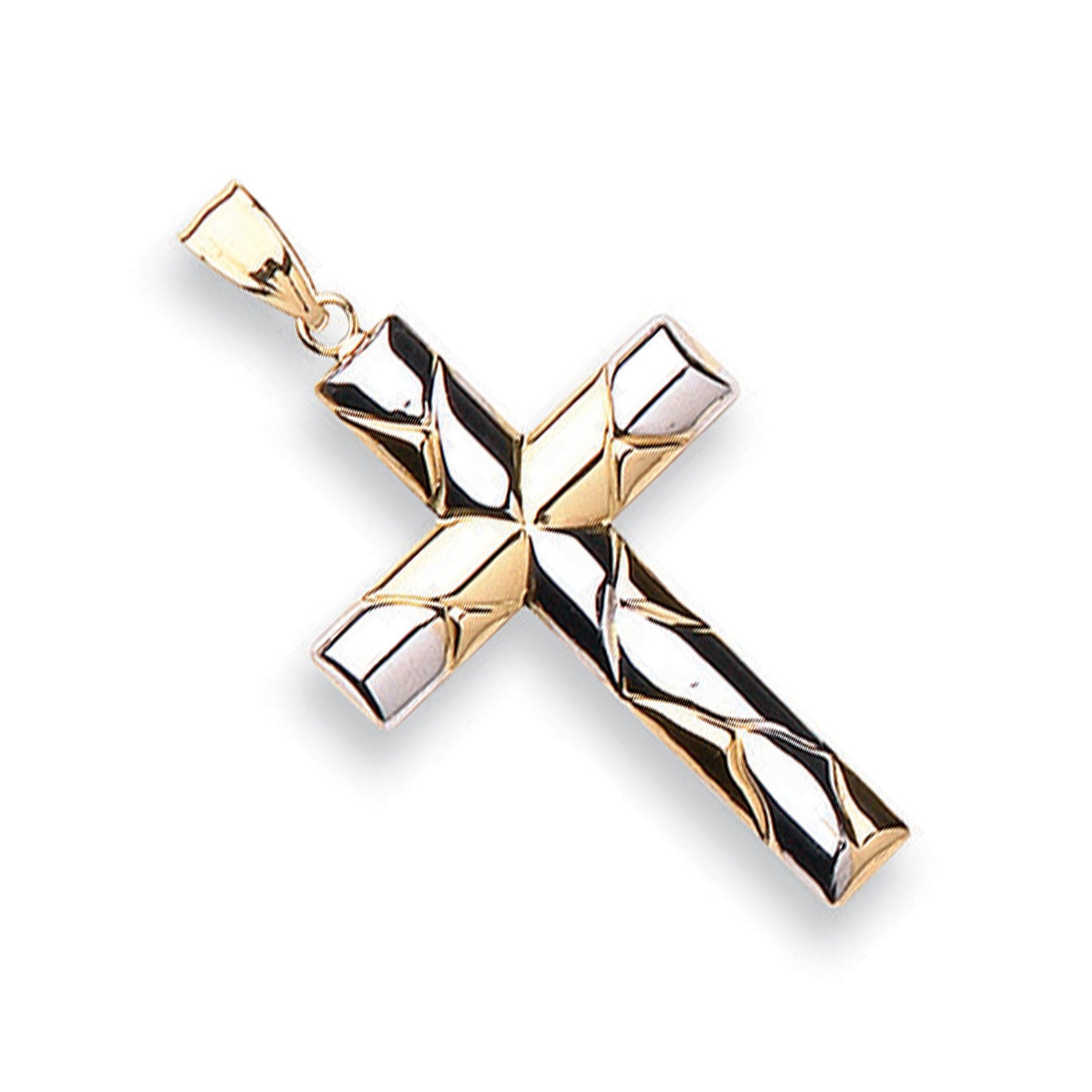 9ct White & Yellow Gold Cross