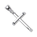 9ct White Gold Plain Hollow Cross