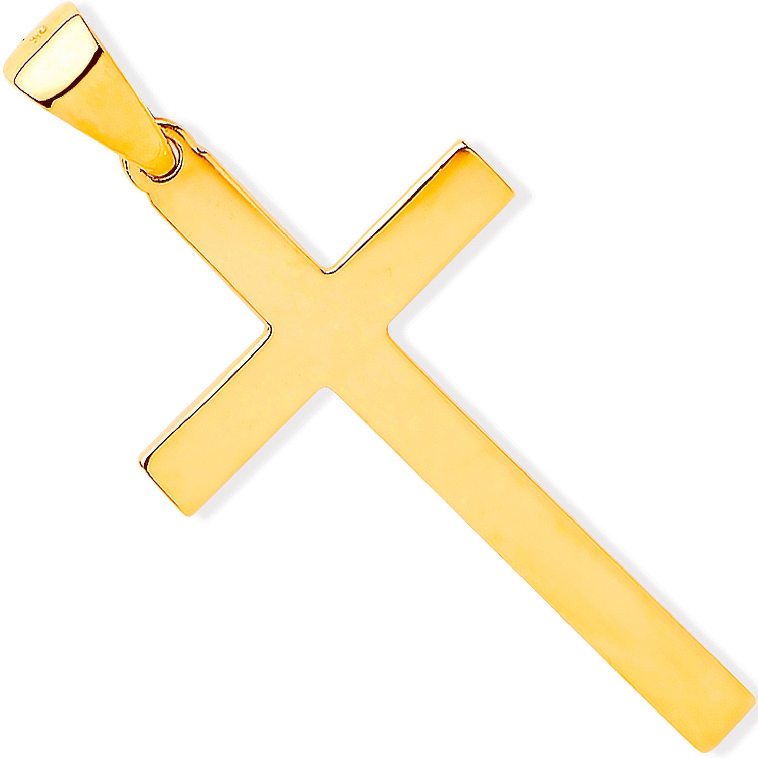 9ct Yellow Gold Solid Large Plain Cross
