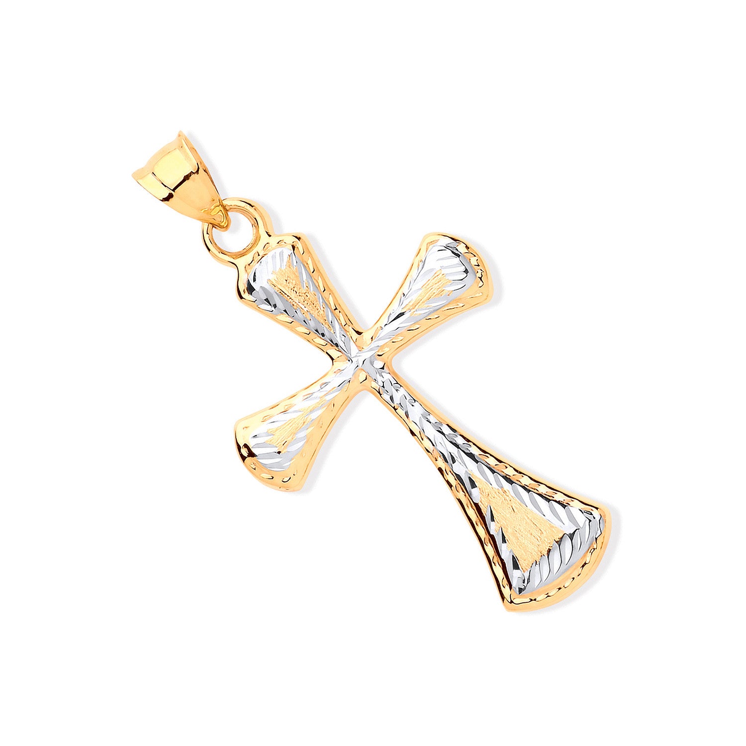 9ct Yellow & White Gold Fancy Cross