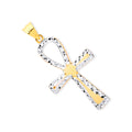 9ct Yellow & White Gold Loop Top Fancy Cross