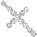 9ct Yellow Gold P/C Cubic Zirconia Halo Style Setting Cross