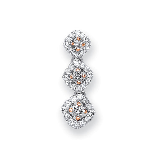 18ct White Gold 0.23ct White and Chocolate Diamond Pendant
