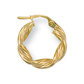 9ct Yellow Gold 17mm Twisted Hoop Earrings