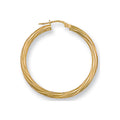 9ct Yellow Gold 36mm Twisted Hoop Earrings