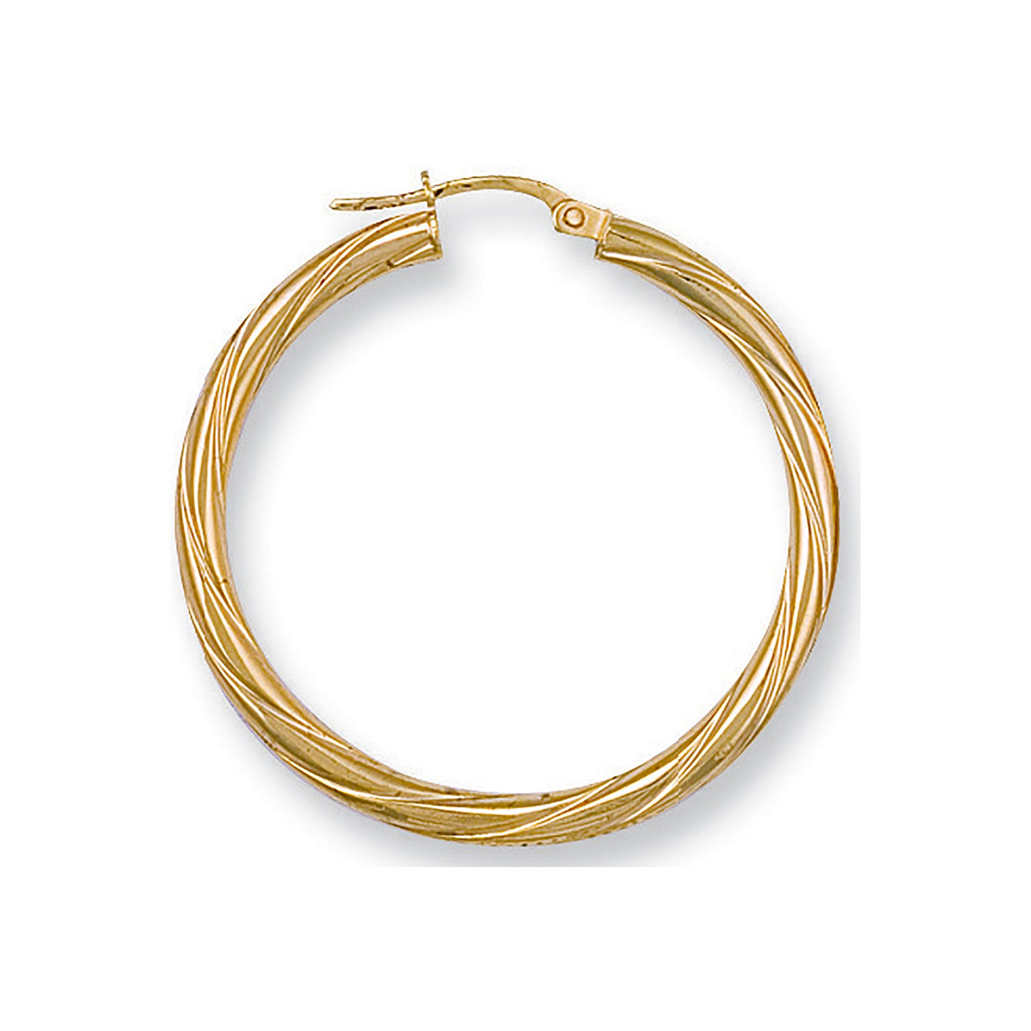 9ct Yellow Gold 36mm Twisted Hoop Earrings