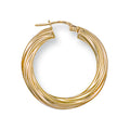 9ct Yellow Gold 27mm Twisted Hoop Earrings