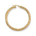 9ct Yellow Gold 47mm Twisted Hoop Earrings
