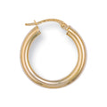 9ct Yellow Gold 21mm Round Tube Hoop Earrings