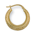 9ct Yellow Gold 18mm Patterned Creoles