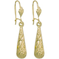 9ct Yellow Gold Patterned Drops