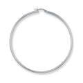 9ct White Gold 60mm Round Tube Hoop Earrings