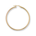 9ct Yellow Gold 40mm Round Tube Hoop Earrings