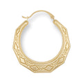 9ct Yellow Gold 28mm Diamond Cut Creoles