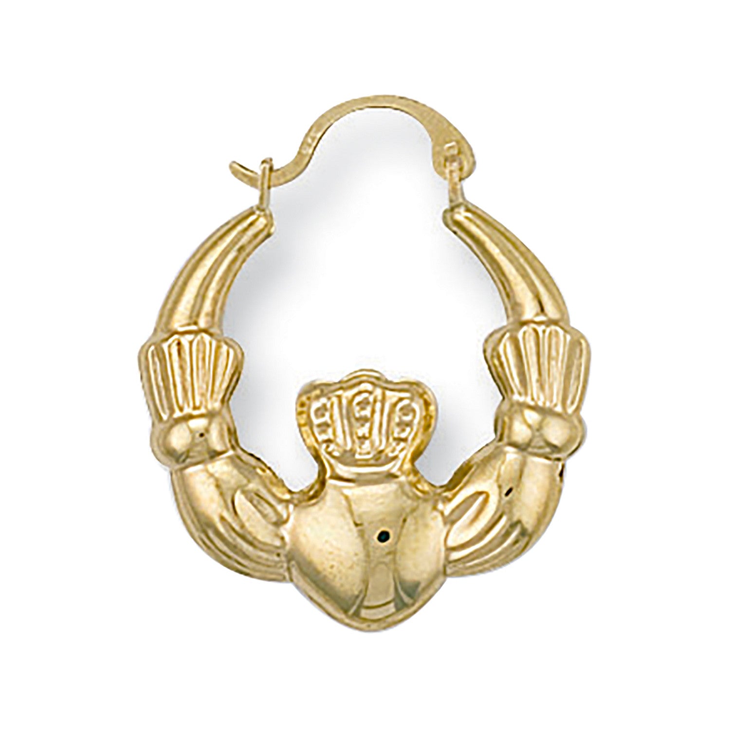 9ct Yellow Gold Claddagh Creoles