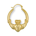 9ct Yellow Gold Claddagh Creoles