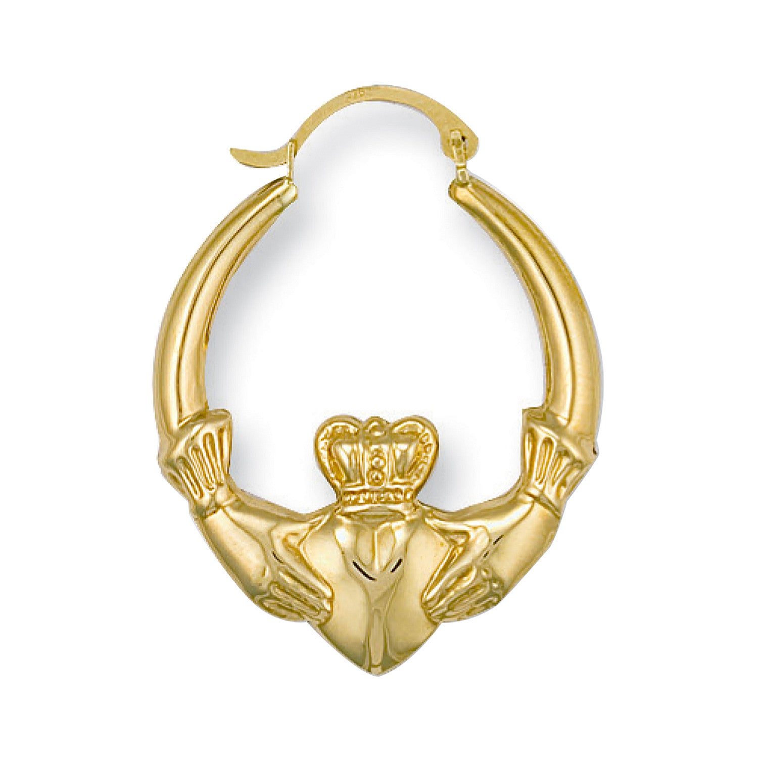 9ct Yellow Gold Claddagh Creoles