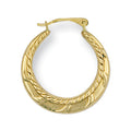 9ct Yellow Gold 21mm Fancy Creoles