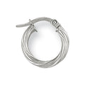 9ct White Gold 14mm Twisted Hoop Earrings