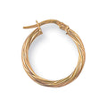9ct Yellow Gold 19mm Twisted Hoop Earrings