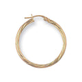 9ct Yellow Gold 29mm Twisted Hoop Earrings