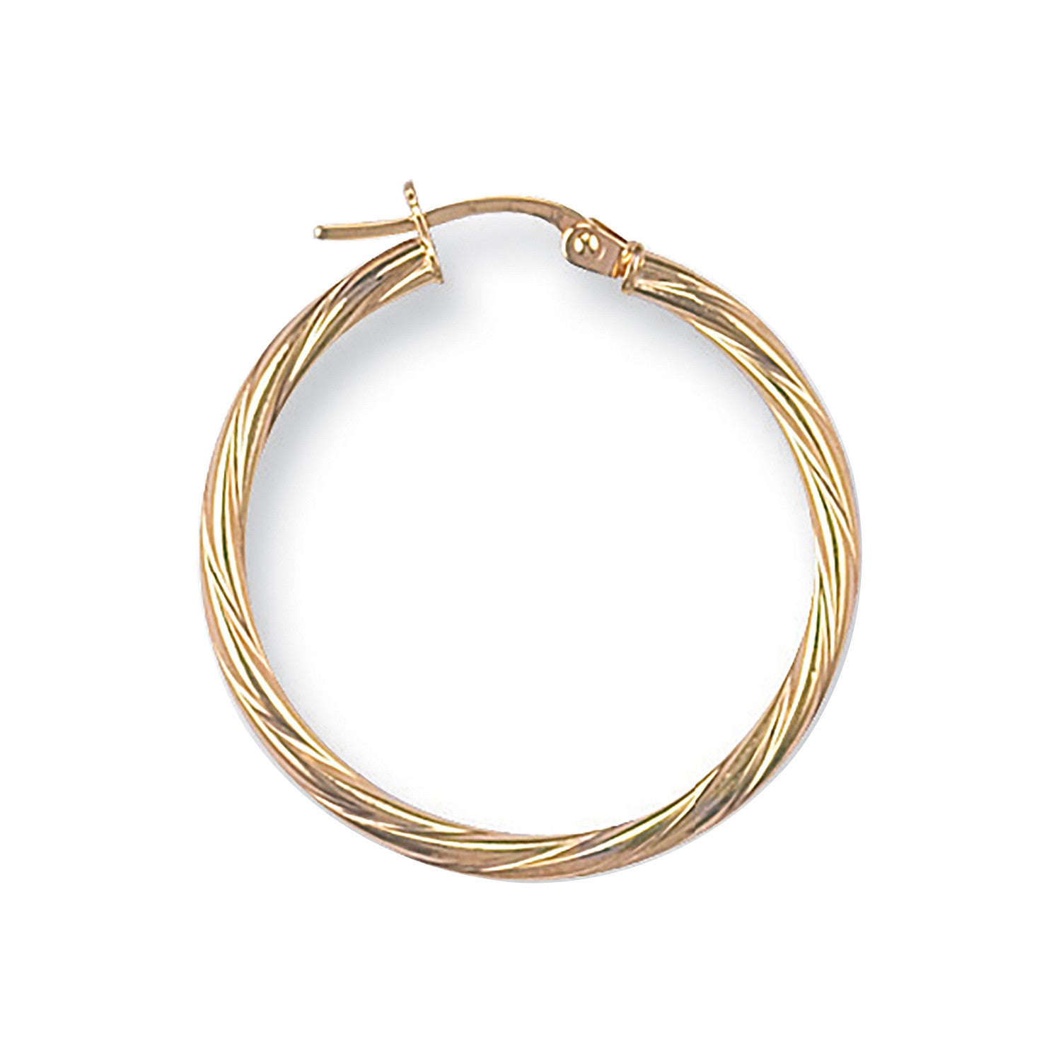 9ct Yellow Gold 29mm Twisted Hoop Earrings