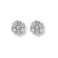 9ct White Gold 9mm Cubic Zirconia Cluster Stud Earrings