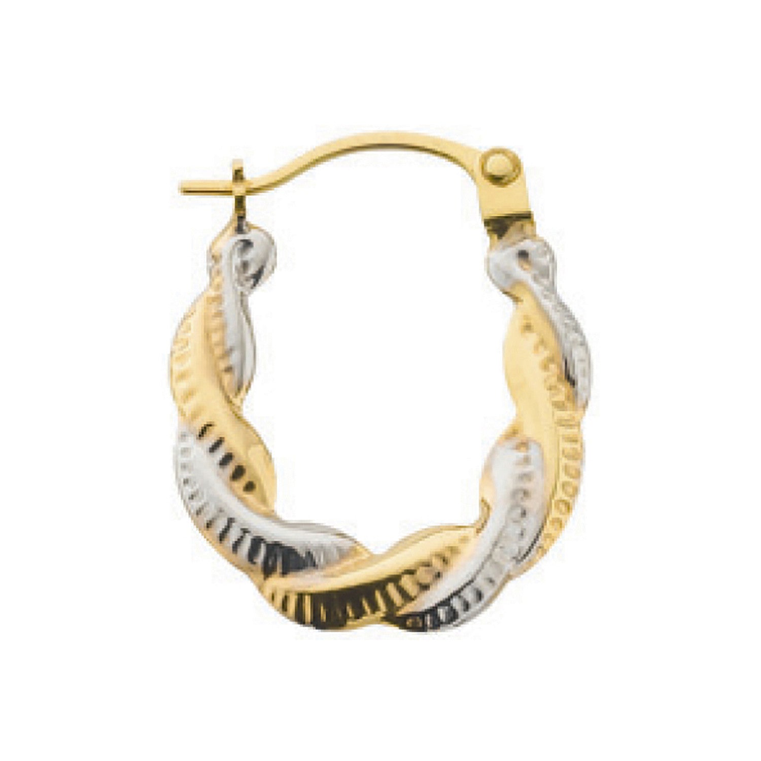 9ct Yellow & White Gold Fancy Twisted Creoles