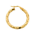 9ct Yellow Gold 25.8mm Fancy Hoop Earrings