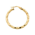 9ct Yellow Gold 31.2mm Fancy Hoop Earrings