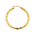 9ct Yellow Gold 36mm Fancy Hoop Earrings