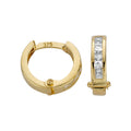 9ct Yellow Gold 12mm Princess Cut Cubic Zirconia Hinged Huggies