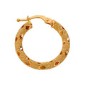 9ct Yellow Gold 21mm Frosted Hoop Earrings