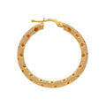 9ct Yellow Gold 31mm Frosted Hoop Earrings