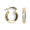 9ct Yellow Gold 13mm Princess Cut Cubic Zirconia Hoops