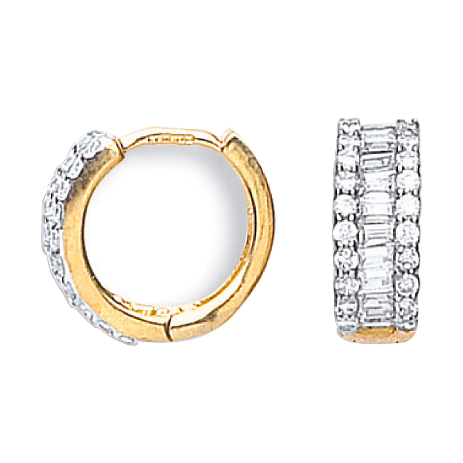 9ct Yellow Gold 15mm Cubic Zirconia Huggies