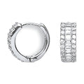 9ct White Gold 15mm Cubic Zirconia Huggies