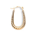 9ct Yellow Gold Ribbed Oval Creoles
