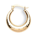 9ct Yellow Gold 19mm Diamond Cut Hoop Earrings