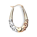 9ct Yellow White & Red Gold Fancy Creoles