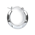 9ct White Gold 14mm Hammered Round Huggies