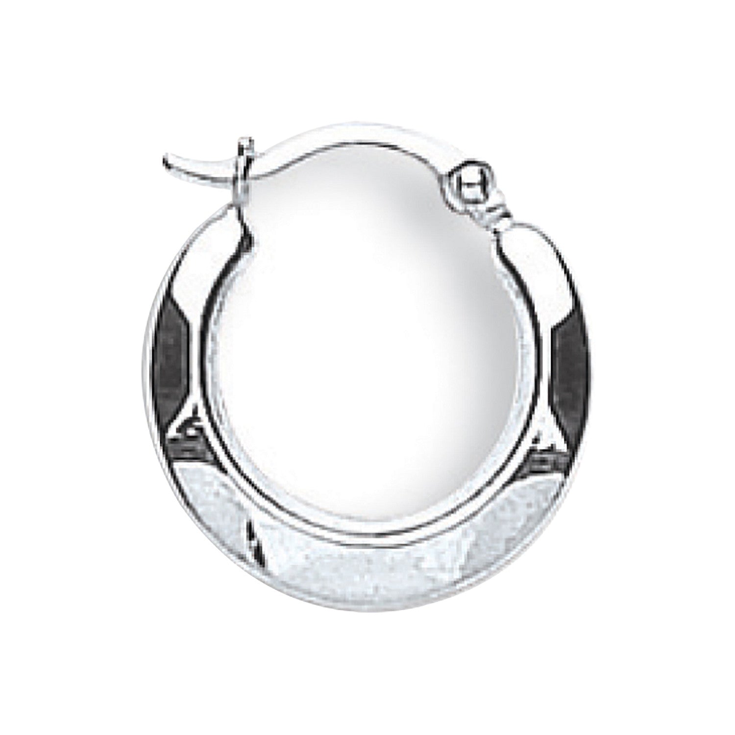 9ct White Gold 14mm Hammered Round Huggies