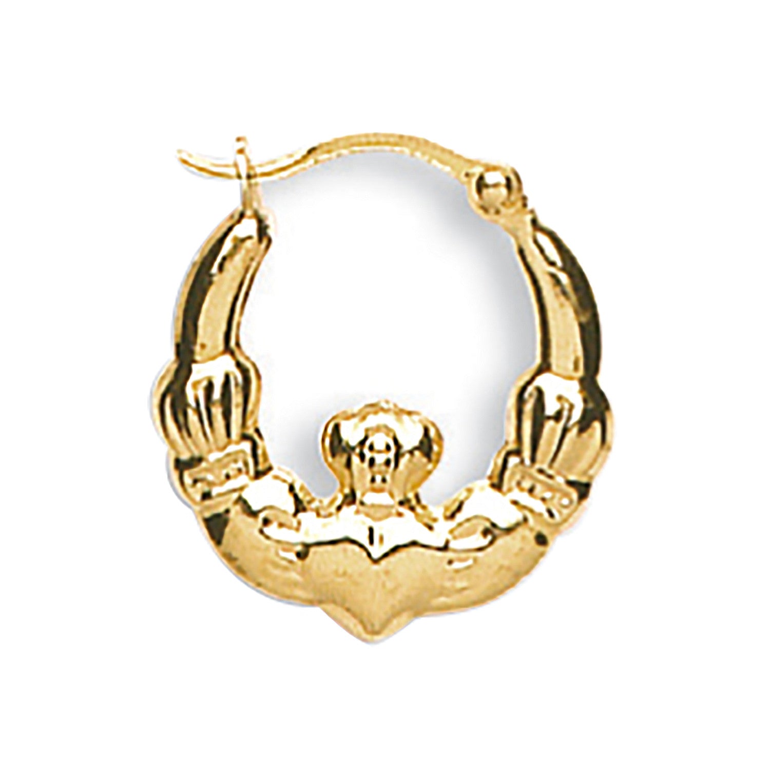 9ct Yellow Gold Claddagh Creoles