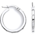 9ct White Gold Cubic Zirconia 19mm Hoop Earrings