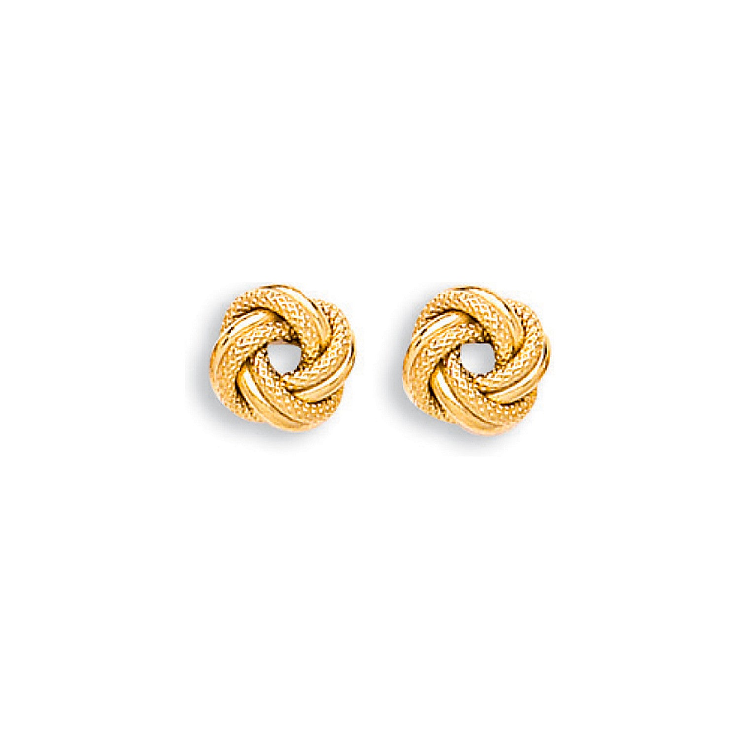9ct Yellow Gold 8mm Knot Stud Earrings