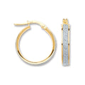 9ct Yellow Gold Glitter Hoop 17mm Earrings