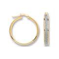 9ct Yellow Gold Glitter Hoop 22mm Earrings