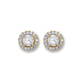 9ct Yellow Gold Cubic Zirconia 7mm Cluster Stud