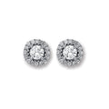 9ct White Gold Cubic Zirconia 7mm Cluster Stud